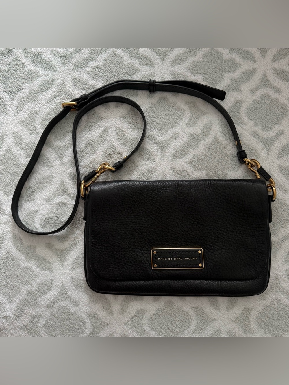 Marc by Marc Jacobs “Too Hot to Handle” Black Leather Flap Crossbody Bag